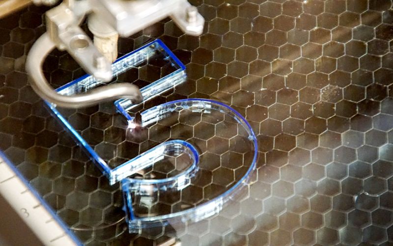 Laser-Cutting Numbers out of Acrylic